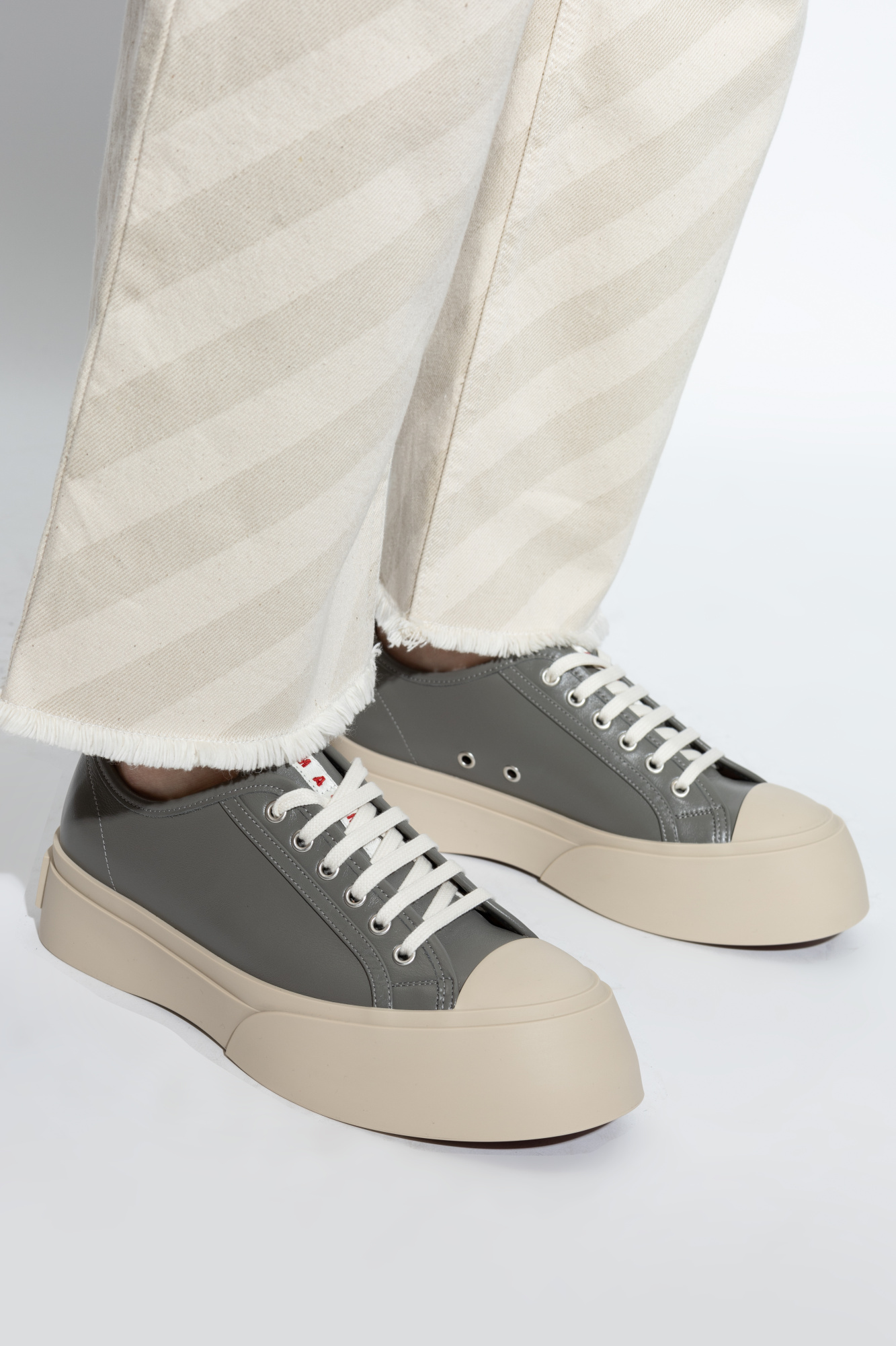 スニーカー MARNI Women Sneakers SNZW003020P7226 Grey Grey leather Pablo lace-up sneaker | Marni